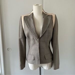 Alexander McQueen SS 2004 “Deliverance” plaid and pink trim blazer